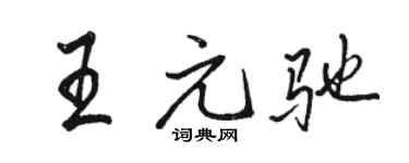 骆恒光王元驰行书个性签名怎么写