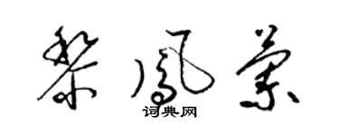 梁锦英黎凤兰草书个性签名怎么写