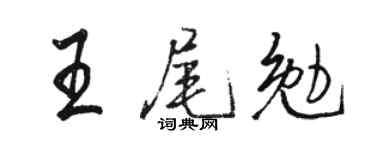 骆恒光王尾勉行书个性签名怎么写