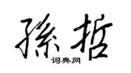 王正良孙哲行书个性签名怎么写