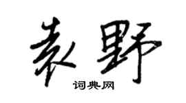 王正良袁野行书个性签名怎么写