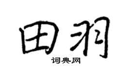 王正良田羽行书个性签名怎么写