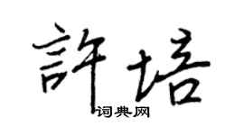 王正良许培行书个性签名怎么写