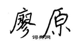 王正良廖原行书个性签名怎么写