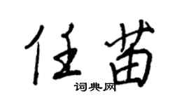 王正良任苗行书个性签名怎么写