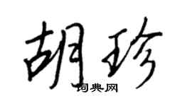 王正良胡珍行书个性签名怎么写