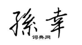 王正良孙幸行书个性签名怎么写