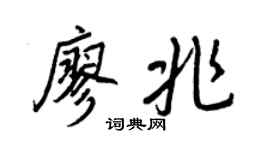 王正良廖兆行书个性签名怎么写