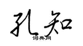 王正良孔知行书个性签名怎么写