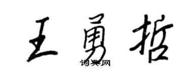 王正良王勇哲行书个性签名怎么写