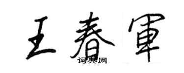 王正良王春军行书个性签名怎么写