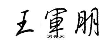 王正良王军朋行书个性签名怎么写