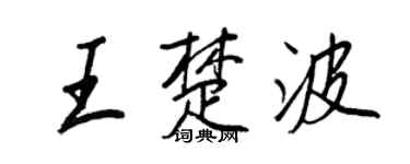 王正良王楚波行书个性签名怎么写