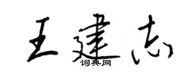 王正良王建志行书个性签名怎么写