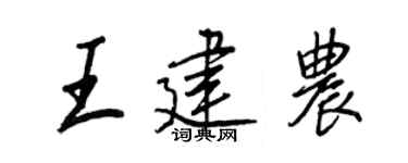 王正良王建农行书个性签名怎么写