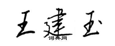 王正良王建玉行书个性签名怎么写