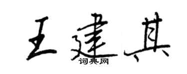 王正良王建其行书个性签名怎么写