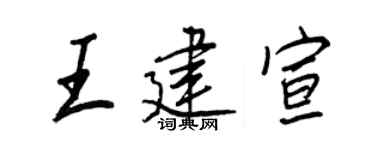 王正良王建宣行书个性签名怎么写