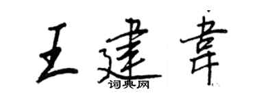 王正良王建韦行书个性签名怎么写