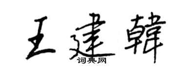 王正良王建韩行书个性签名怎么写