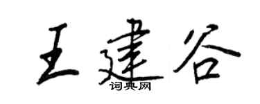 王正良王建谷行书个性签名怎么写