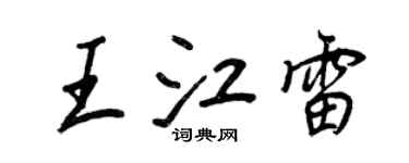 王正良王江雷行书个性签名怎么写