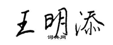 王正良王明添行书个性签名怎么写