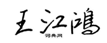 王正良王江鸿行书个性签名怎么写