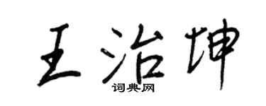 王正良王治坤行书个性签名怎么写