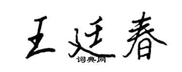 王正良王廷春行书个性签名怎么写