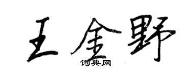 王正良王金野行书个性签名怎么写