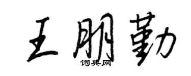 王正良王朋勤行书个性签名怎么写