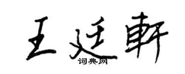 王正良王廷轩行书个性签名怎么写