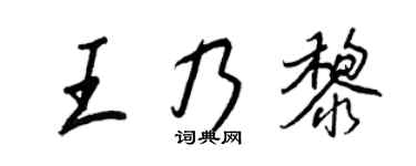 王正良王乃黎行书个性签名怎么写