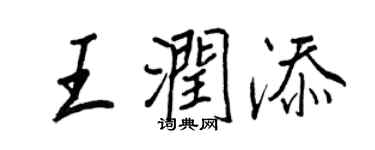 王正良王润添行书个性签名怎么写