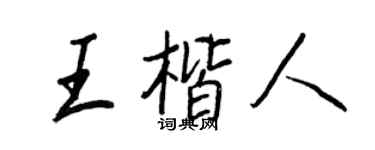 王正良王楷人行书个性签名怎么写