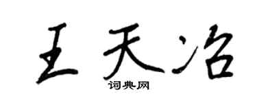 王正良王天冶行书个性签名怎么写