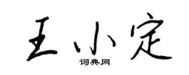 王正良王小定行书个性签名怎么写