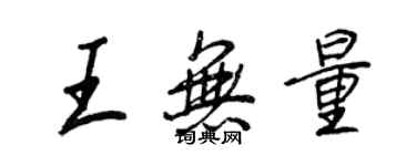王正良王无量行书个性签名怎么写