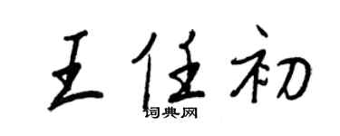 王正良王任初行书个性签名怎么写