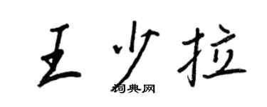 王正良王少拉行书个性签名怎么写