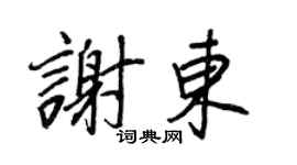 王正良谢东行书个性签名怎么写