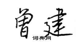 王正良曾建行书个性签名怎么写