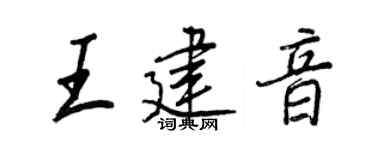 王正良王建音行书个性签名怎么写