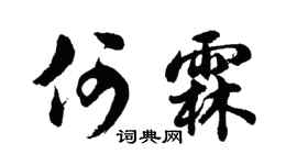 胡问遂何霖行书个性签名怎么写