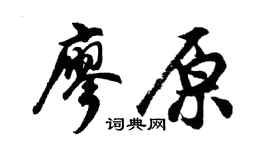 胡问遂廖原行书个性签名怎么写