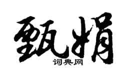 胡问遂甄娟行书个性签名怎么写