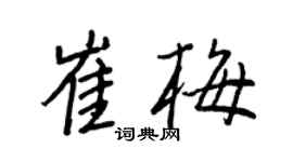 王正良崔梅行书个性签名怎么写