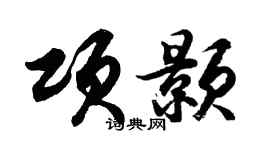 胡问遂项颢行书个性签名怎么写