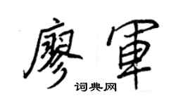 王正良廖军行书个性签名怎么写